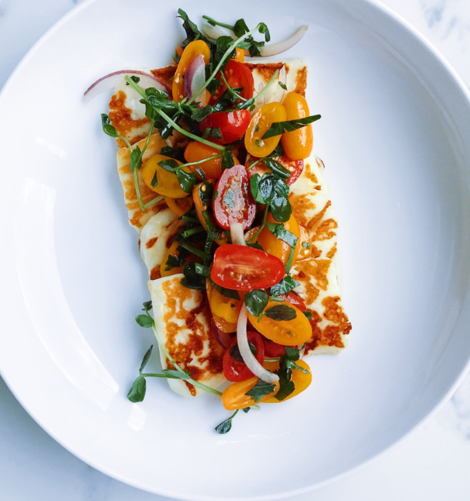 Haloumi and tomato salad