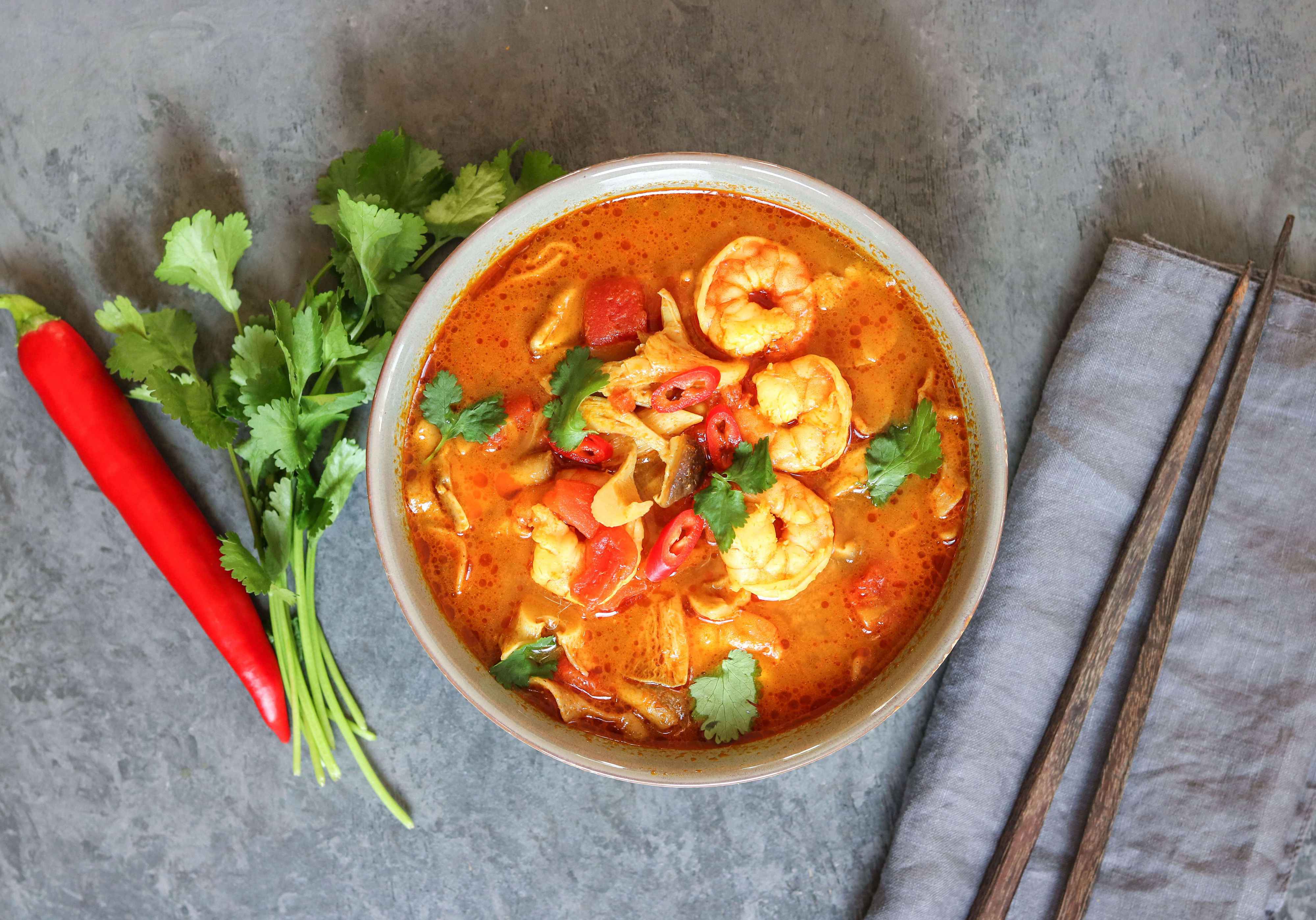Tom Yum Soup with Shrimps