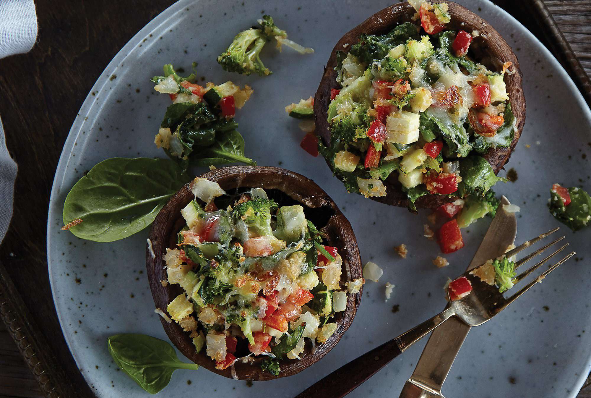 Vegetable Stuffed Portobello Mushrooms
