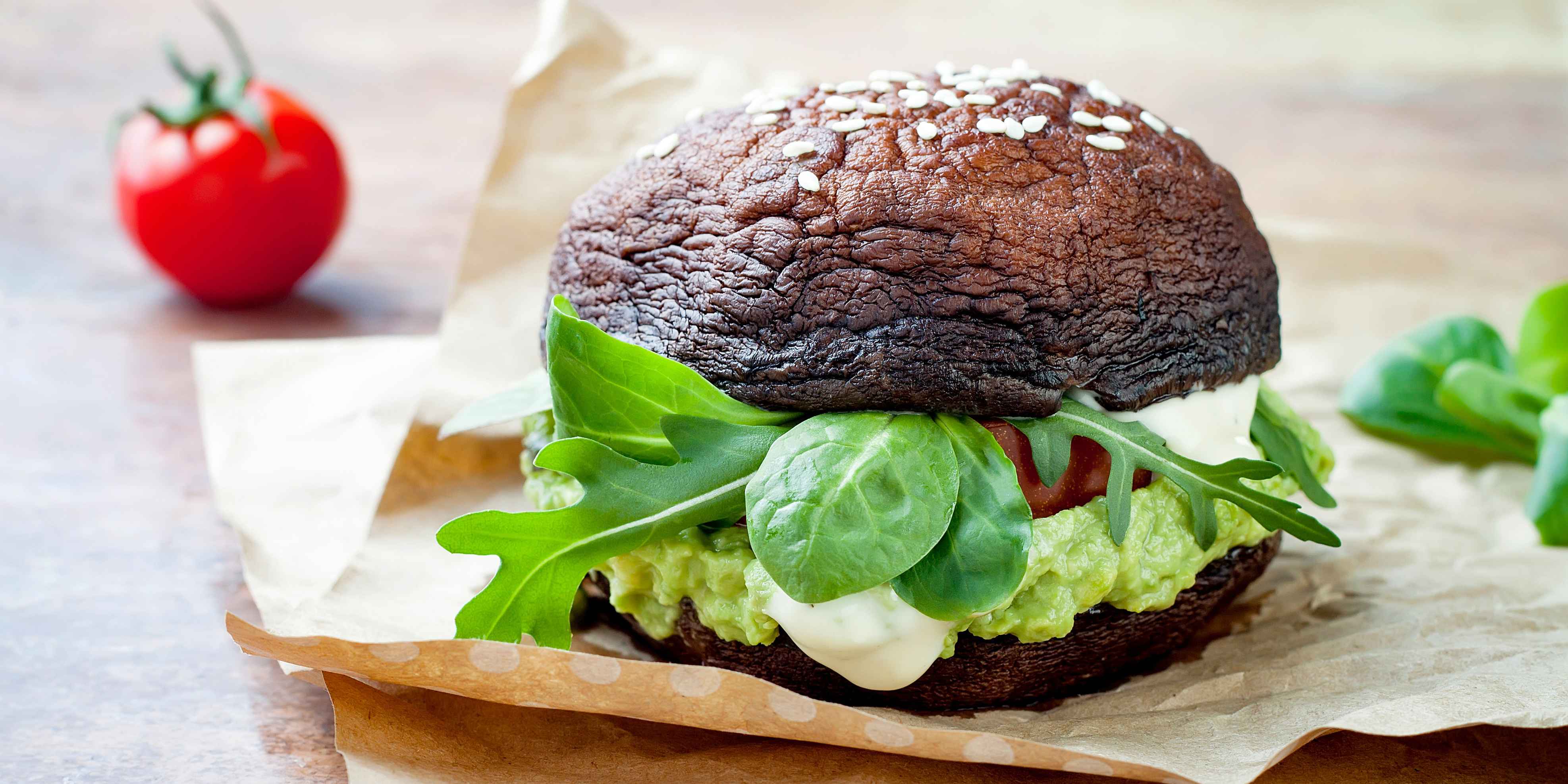 Portobello Beef Burgers & Guacamole