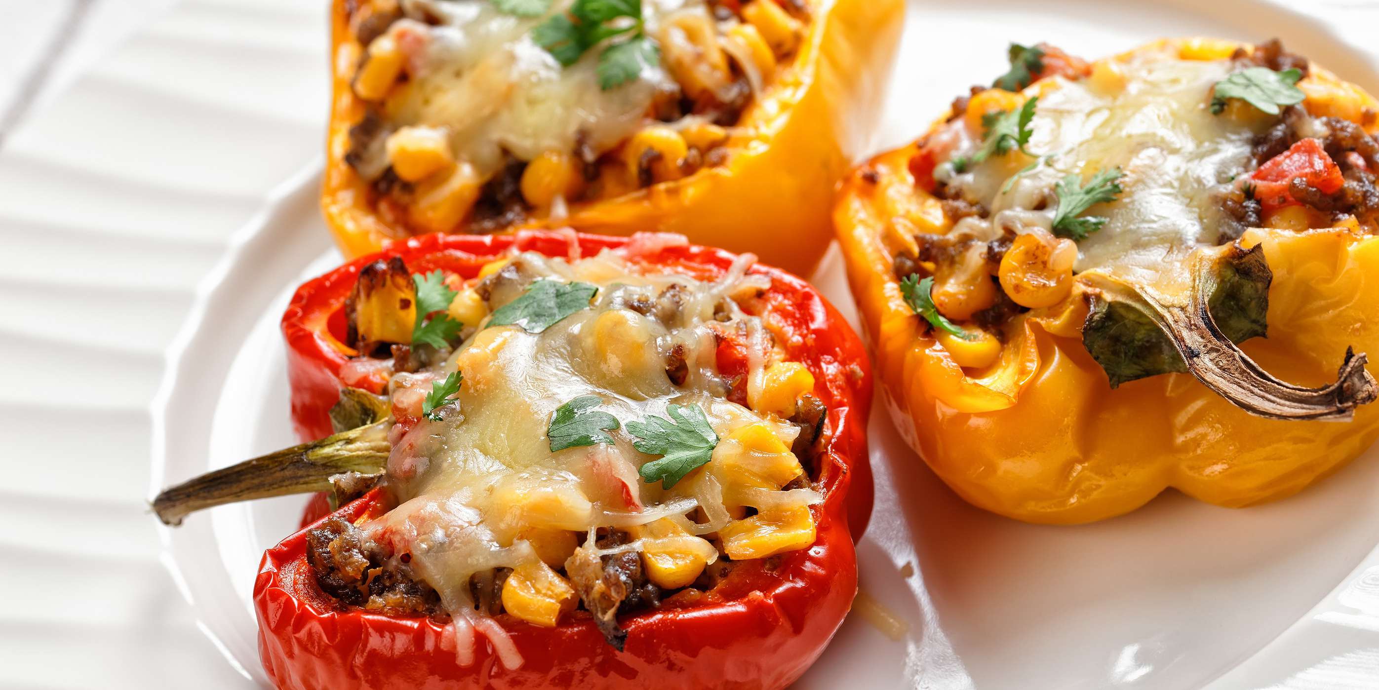 Mexican Quinoa Stuffed Peppers with Tempeh