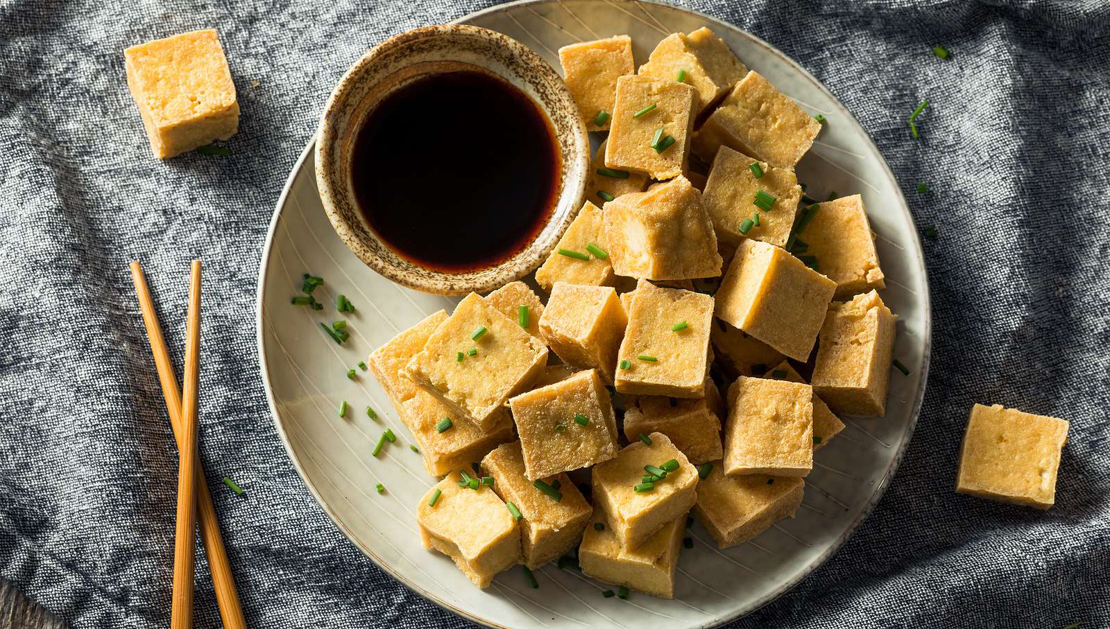 Crispy Tofu with Sesame-Ginger Dipping Sauce