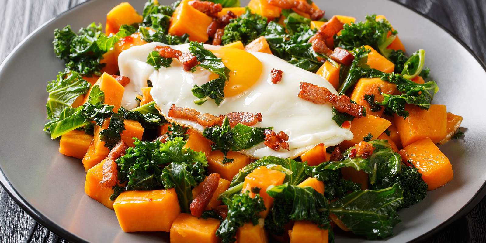 Sweet Potato, Kale, and Egg Power Skillet