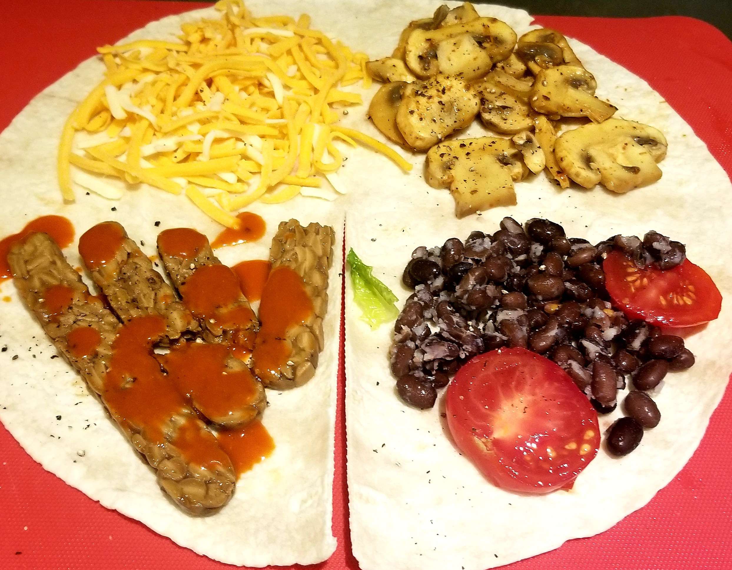 Vegan tortilla fold