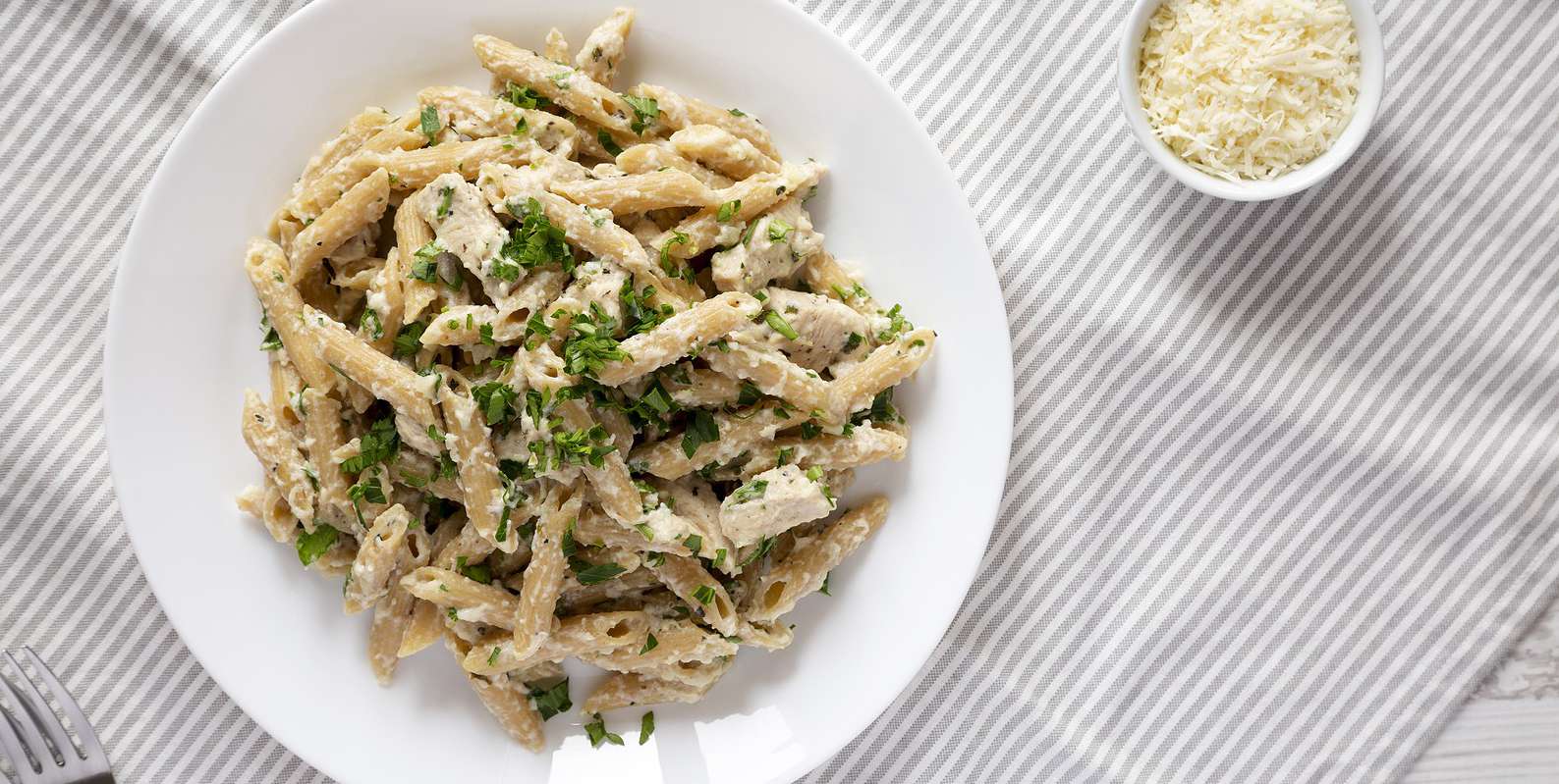 Cauliflower Alfredo on Protein Pasta