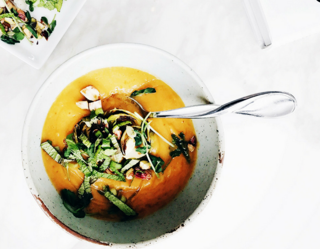 Potage courge butternut et patates sucrées