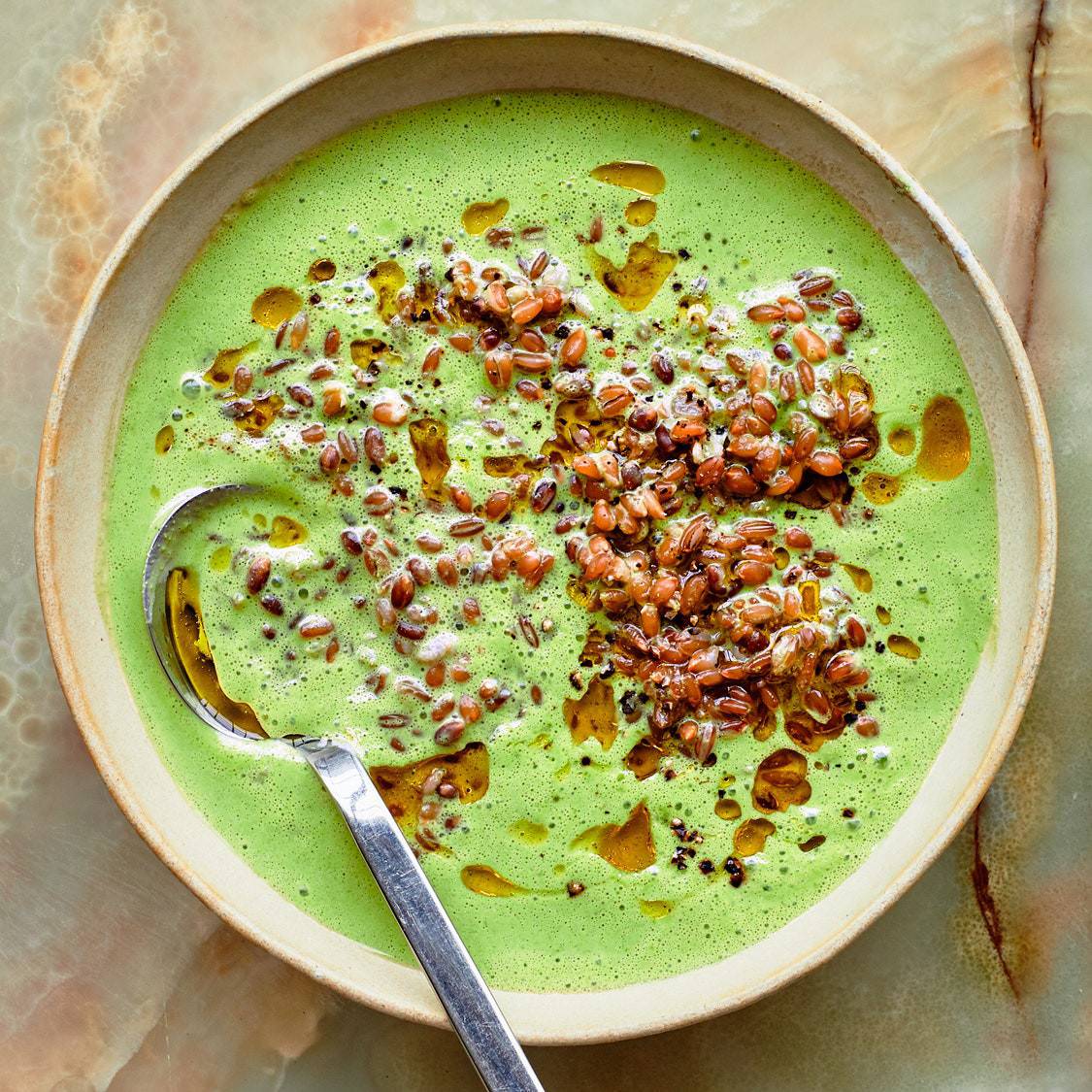 Farro in Herby Almond Milk