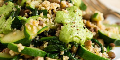 Green Powerhouse Lentil & Quinoa Pesto Bowl