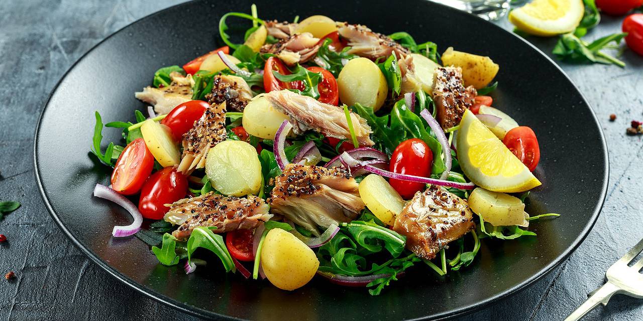 Brown Rice with Mackerel, Swiss Chard & Lima Beans