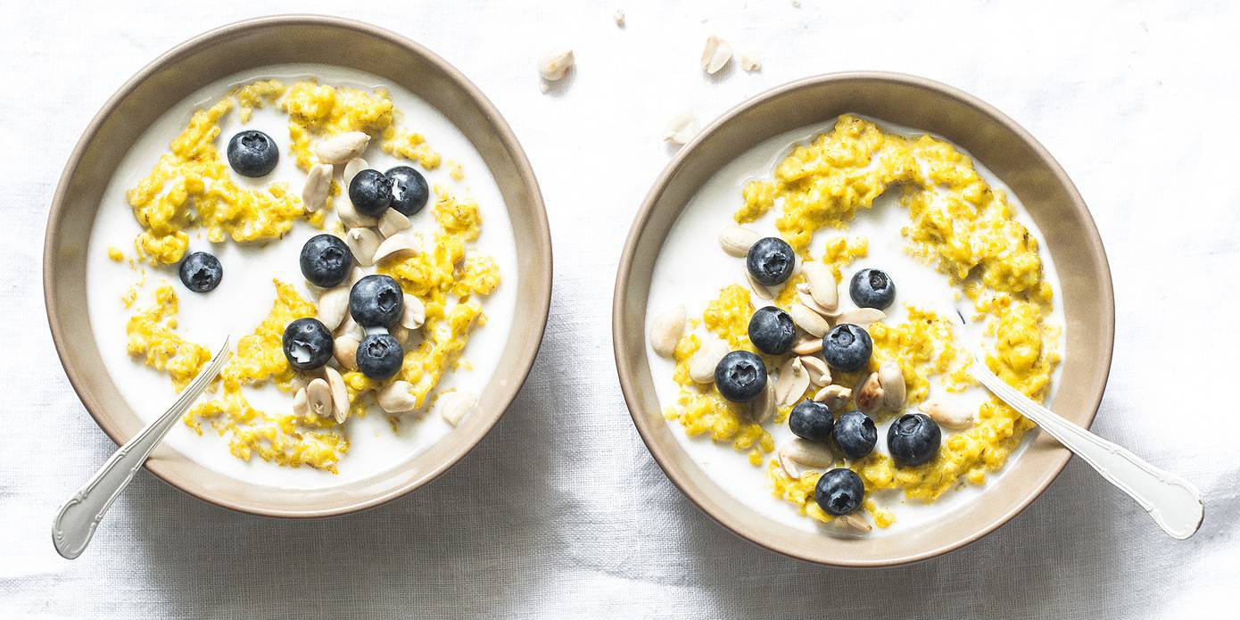 Golden Milk Oatmeal with Pepita Brittle