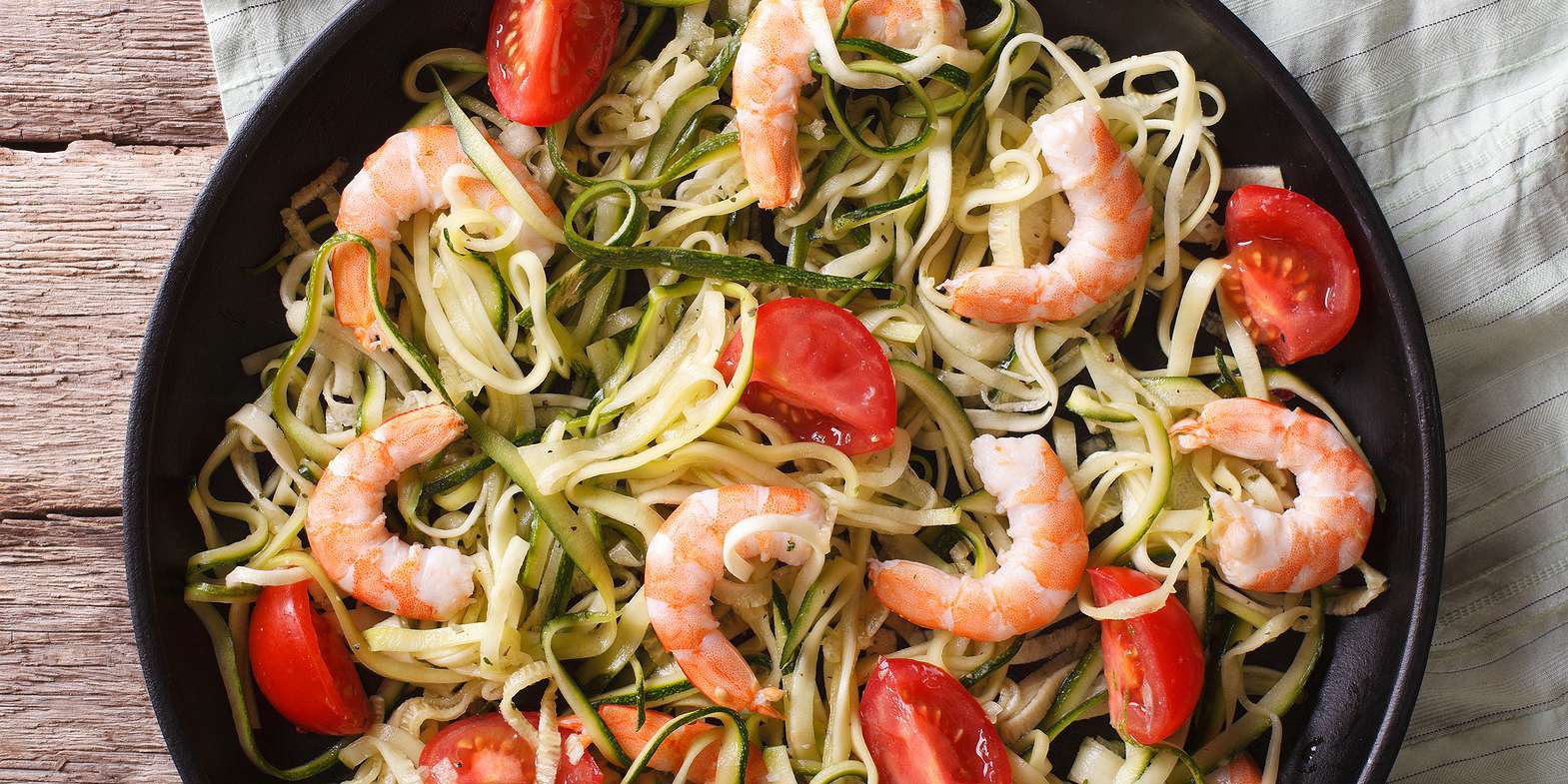Zucchini Noodles with Lemon-Garlic Spicy Shrimp