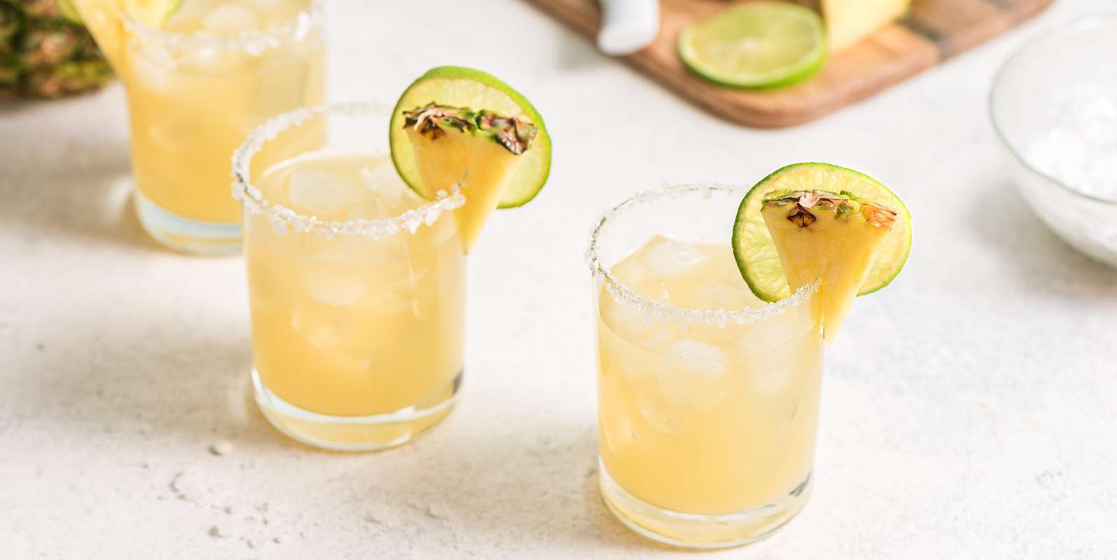 Alcohol-free pineapple-mint margaritas