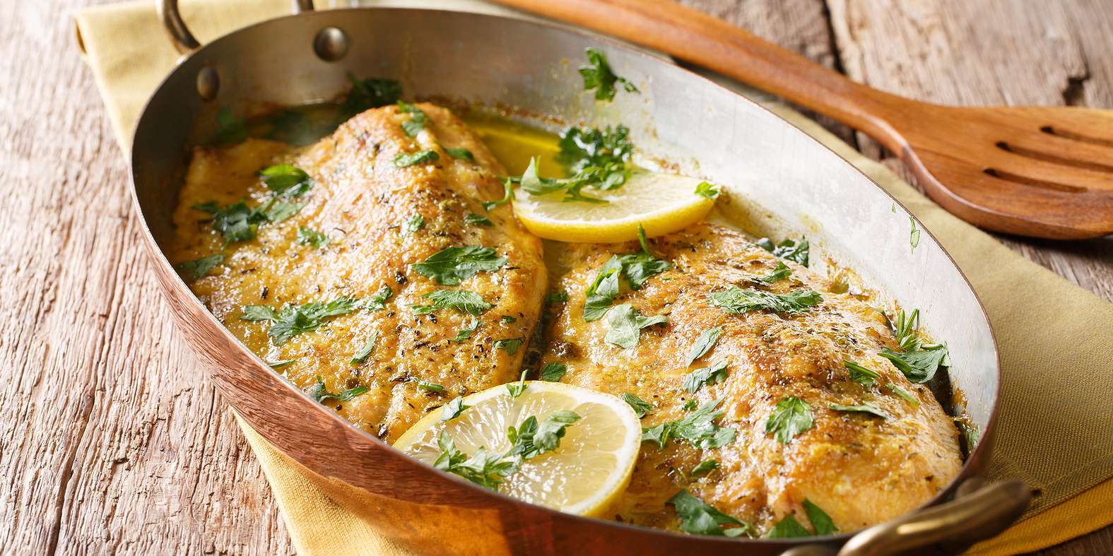 Trout with Garlic Lemon Butter Herb Sauce