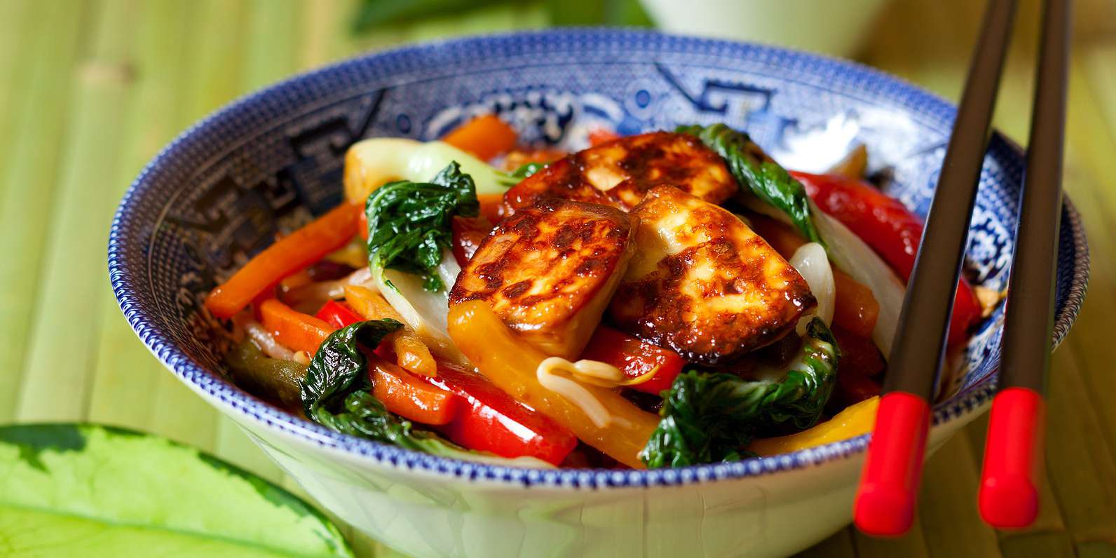 Bok Choy with Pan-Fried Tofu and Peanuts