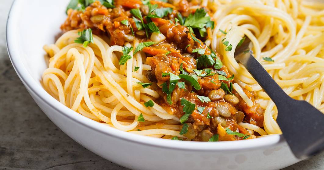 Lentil Spaghetti Bolognese