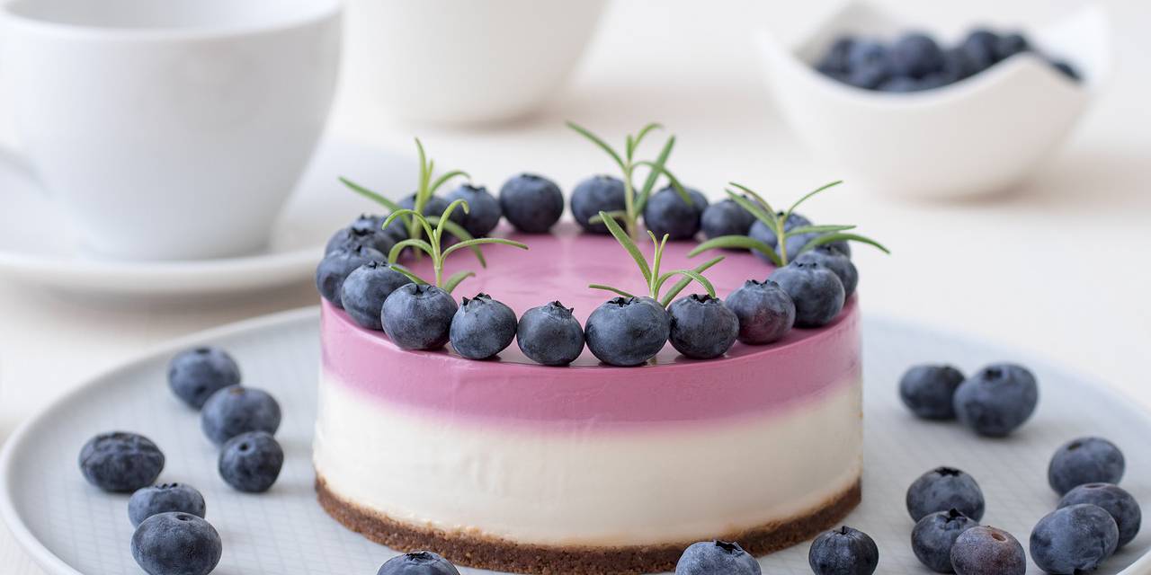Wild Blueberry Peach Dairy-Free Cheesecake