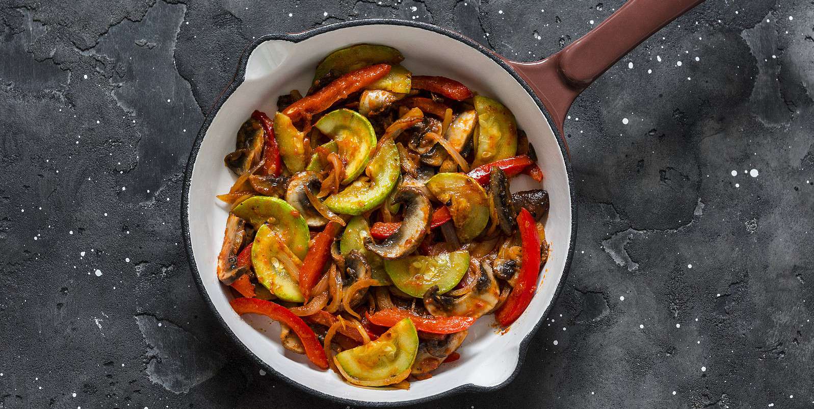 Easy Healthy Zucchini Mushroom Tomato Skillet