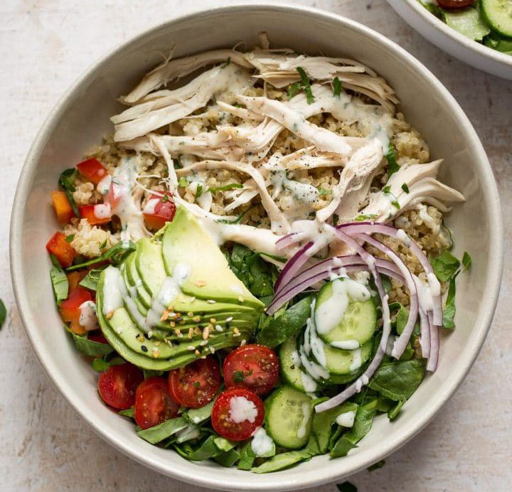 Chicken Quinoa Salad (with ranch dressing!)