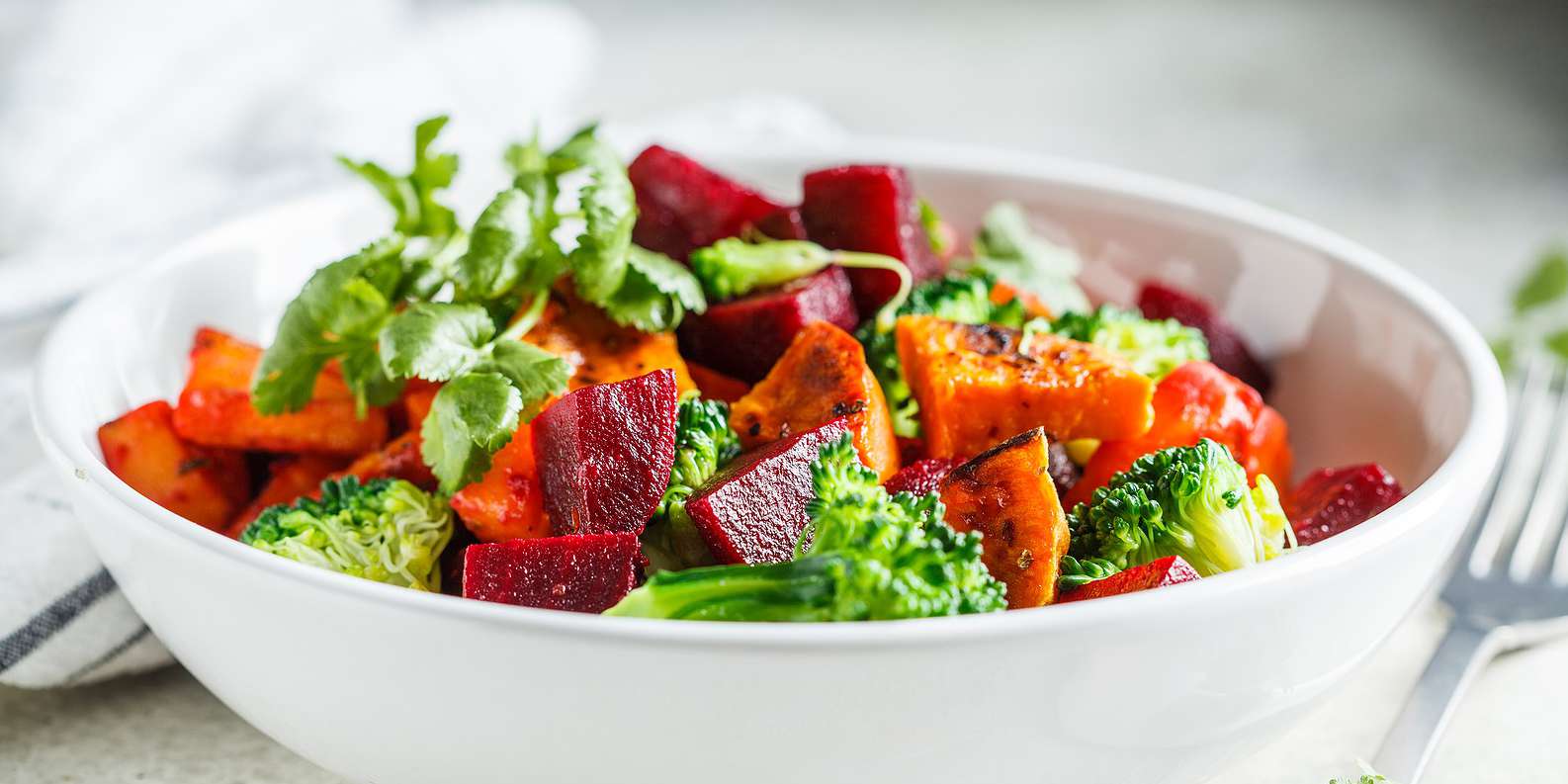 Roasted Beet, Broccoli and Avocado Salad