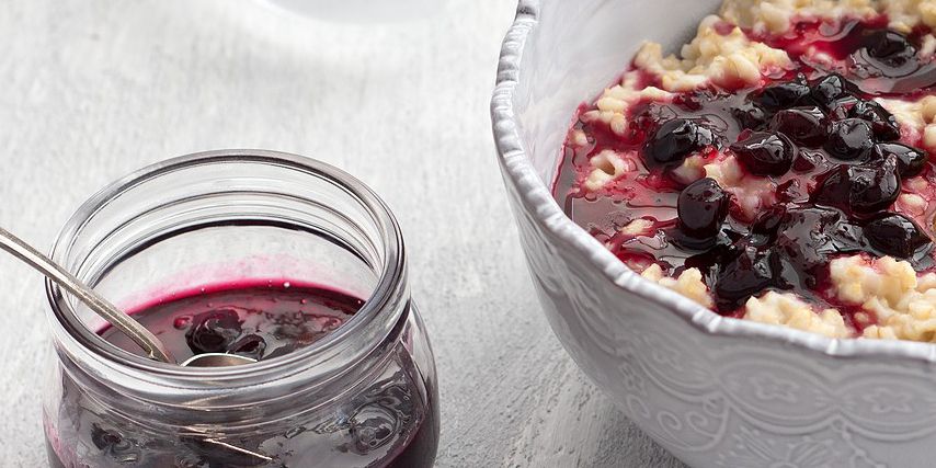 Wheat Berry Porridge with Blueberry Topping
