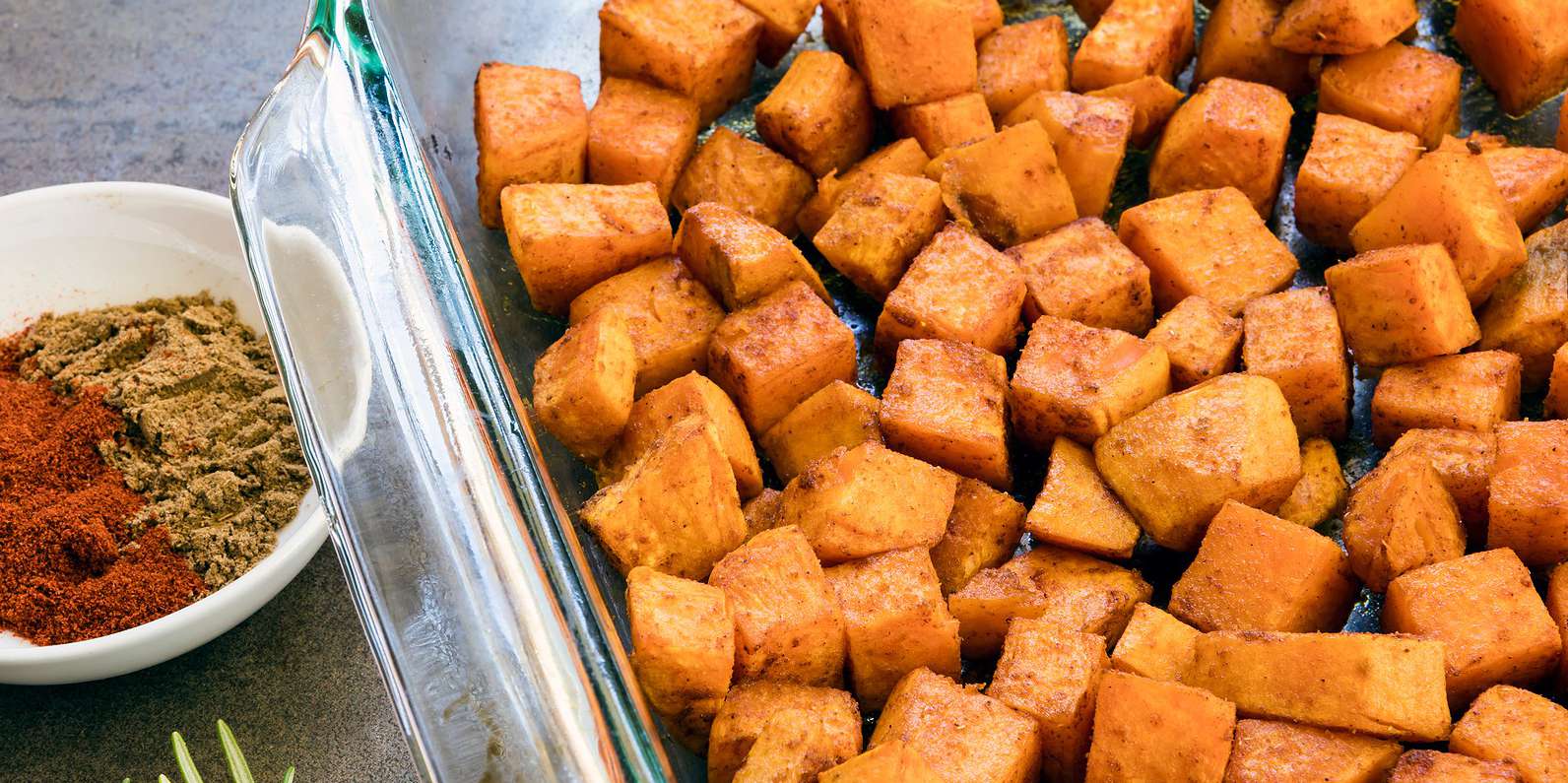 Roasted Maple Cinnamon Sweet Potatoes