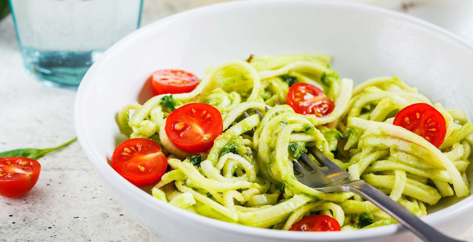 Zucchini Pasta with Avocado Pesto