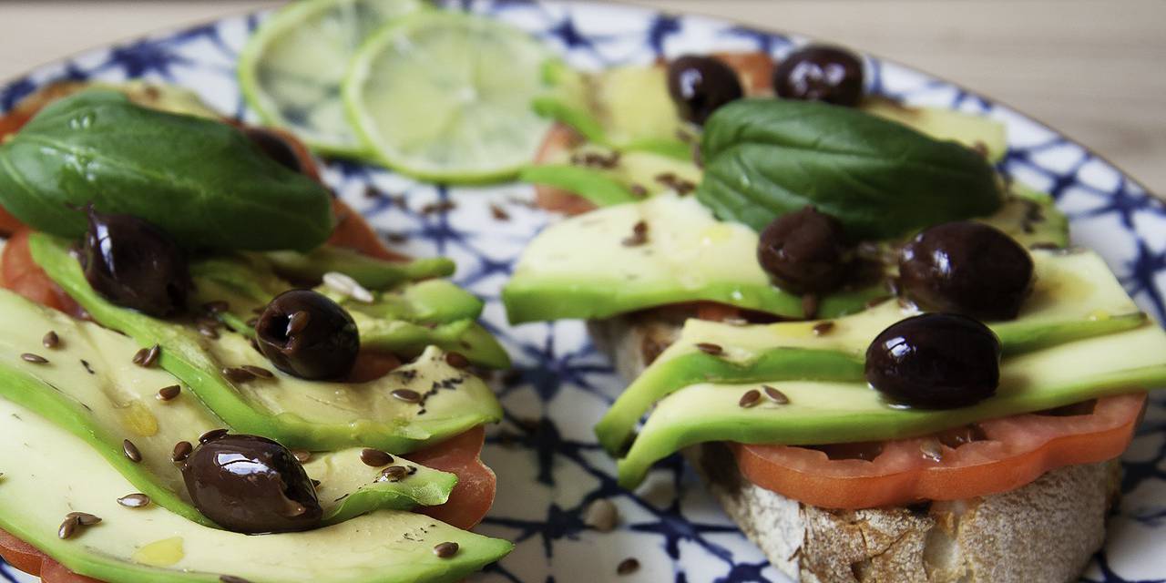 Avocado Toast with Smashed Olives & Tahini