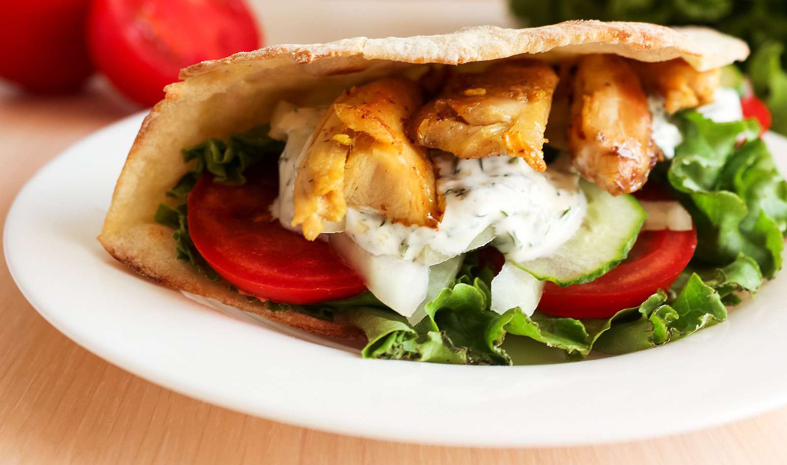 Chicken Souvlaki with Tzatziki and Greek Salad