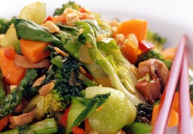 Vegetable-peanut stir-fry