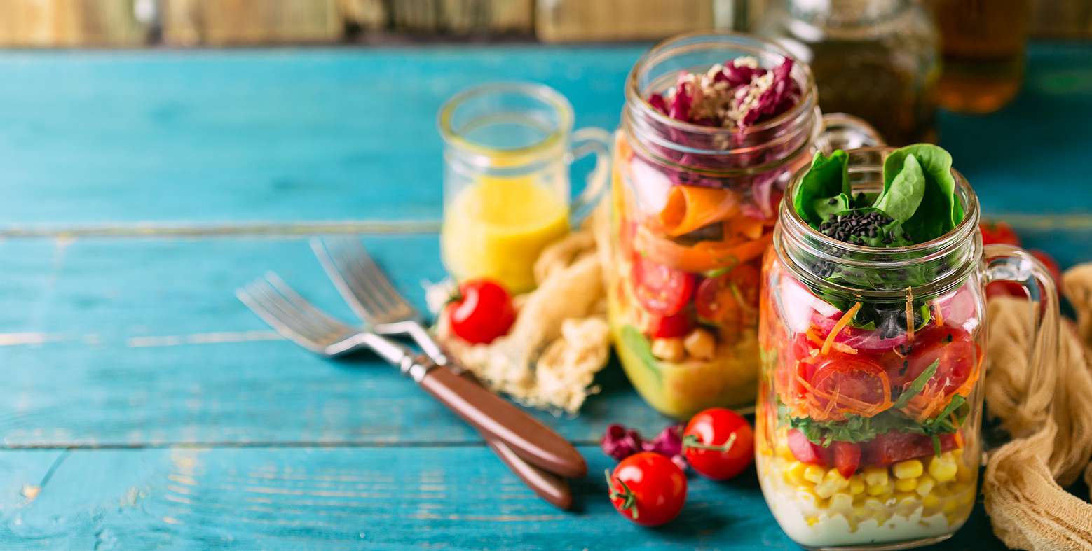 Chopped Black Bean & Corn Mason Jar Salad