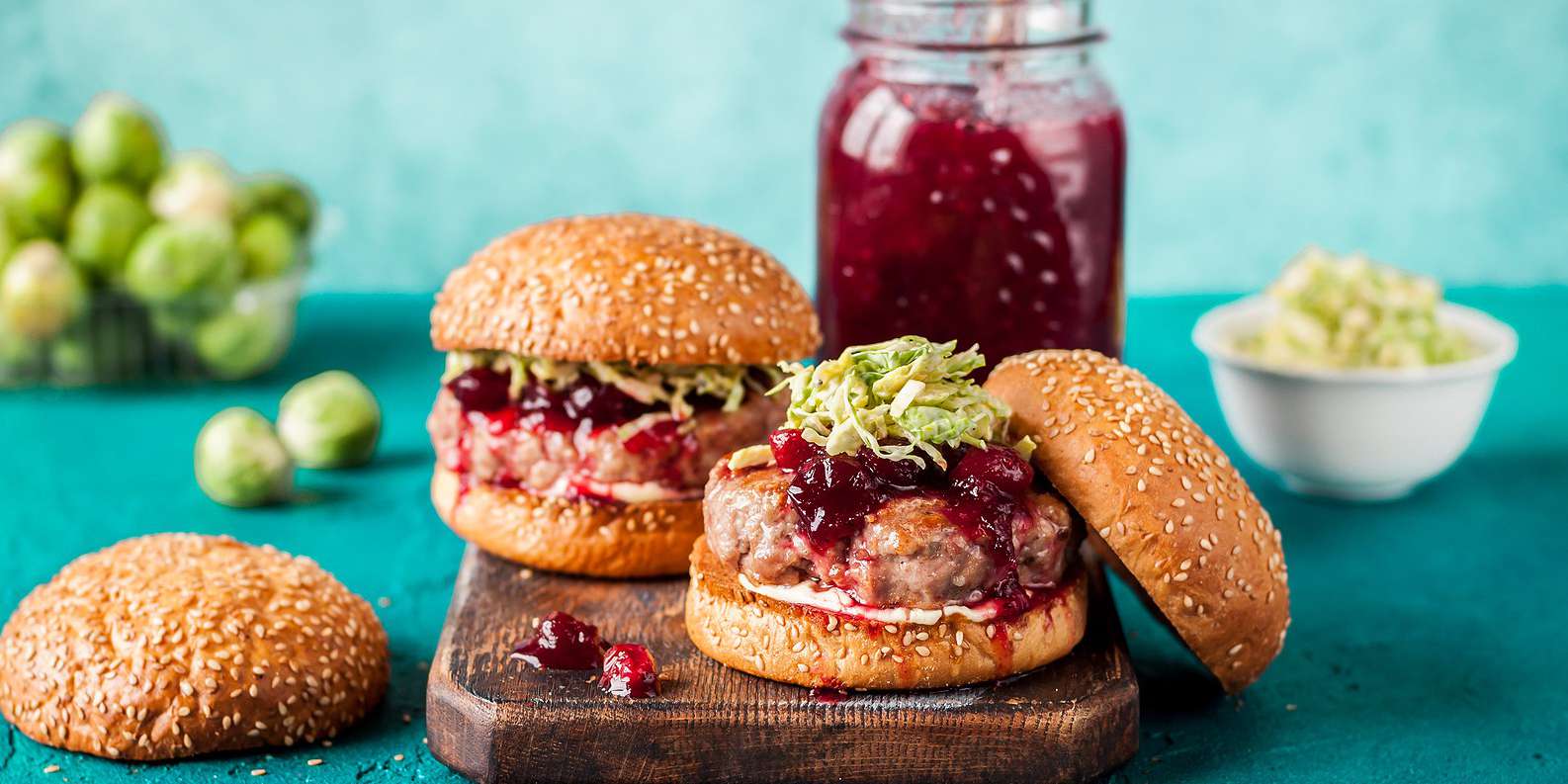 Turkey Burgers with Orange Ginger Cranberry Sauce