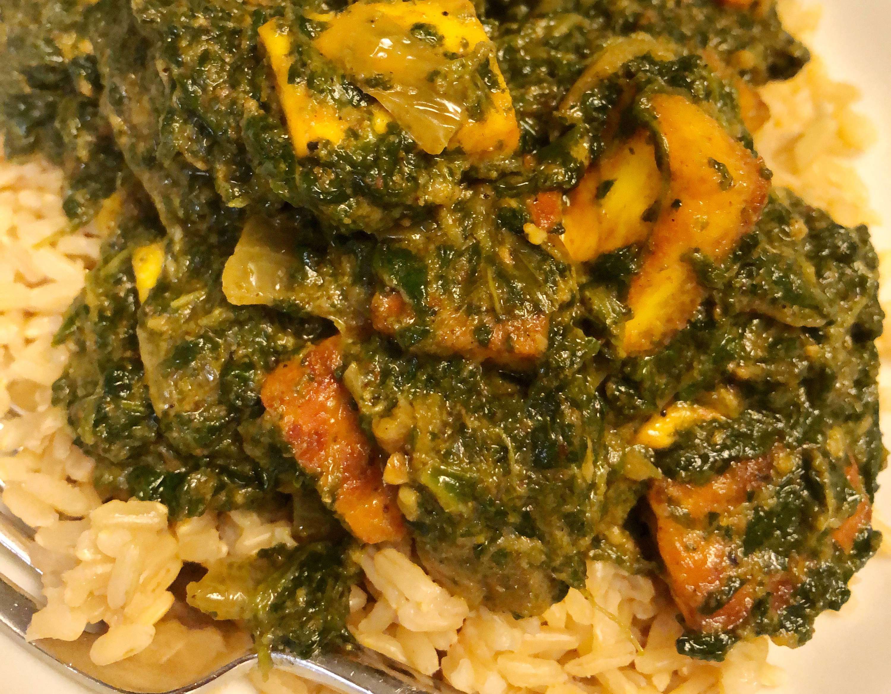 Palak Paneer: Spinach with Indian Cheese