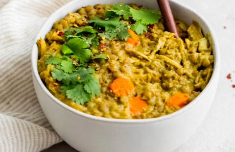 Golden Coconut Chicken Lentil Soup
