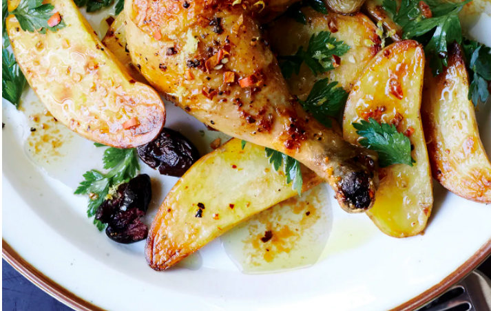 Roast Chicken with Potatoes and Olives