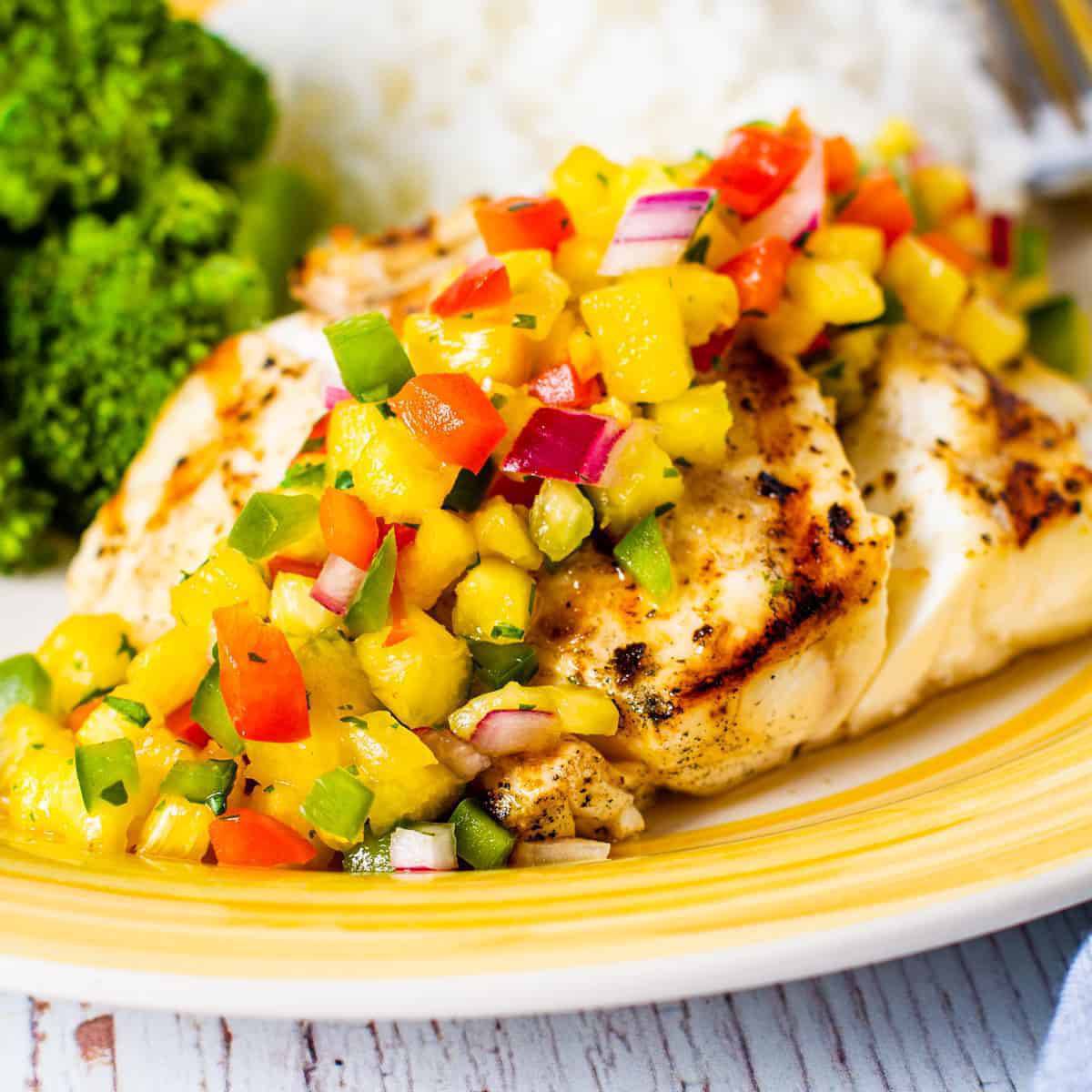 Steamed Fish with Pineapple Salsa