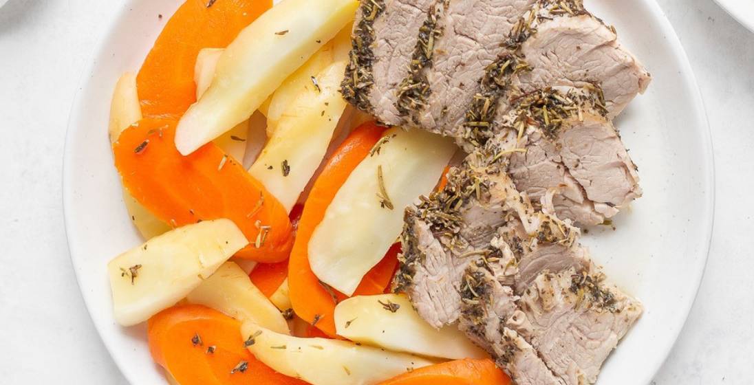 Pork Tenderloin with Steamed Parsnips & Carrots