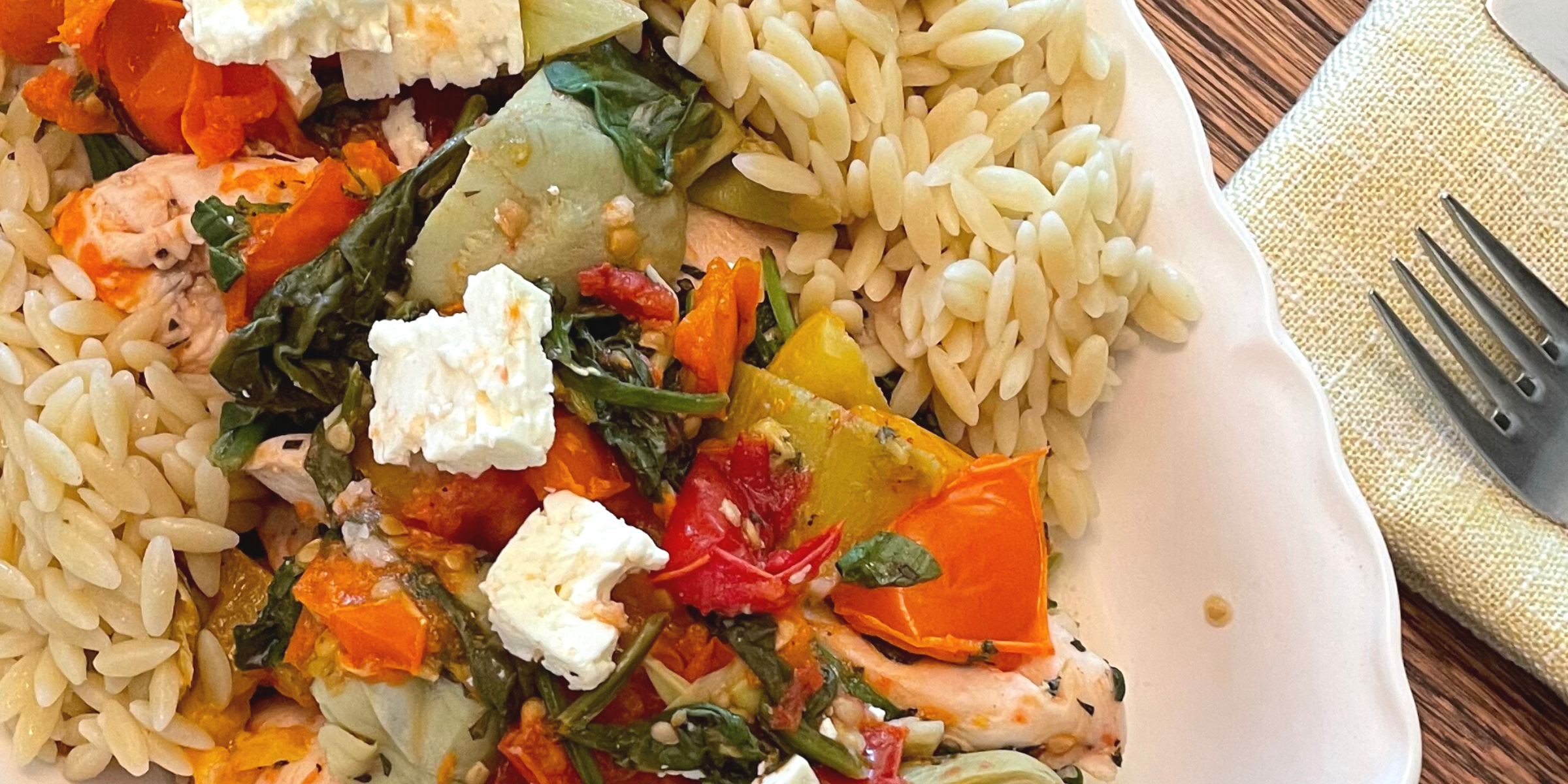 Easy Sheet Pan Lemon Chicken & Feta Dinner