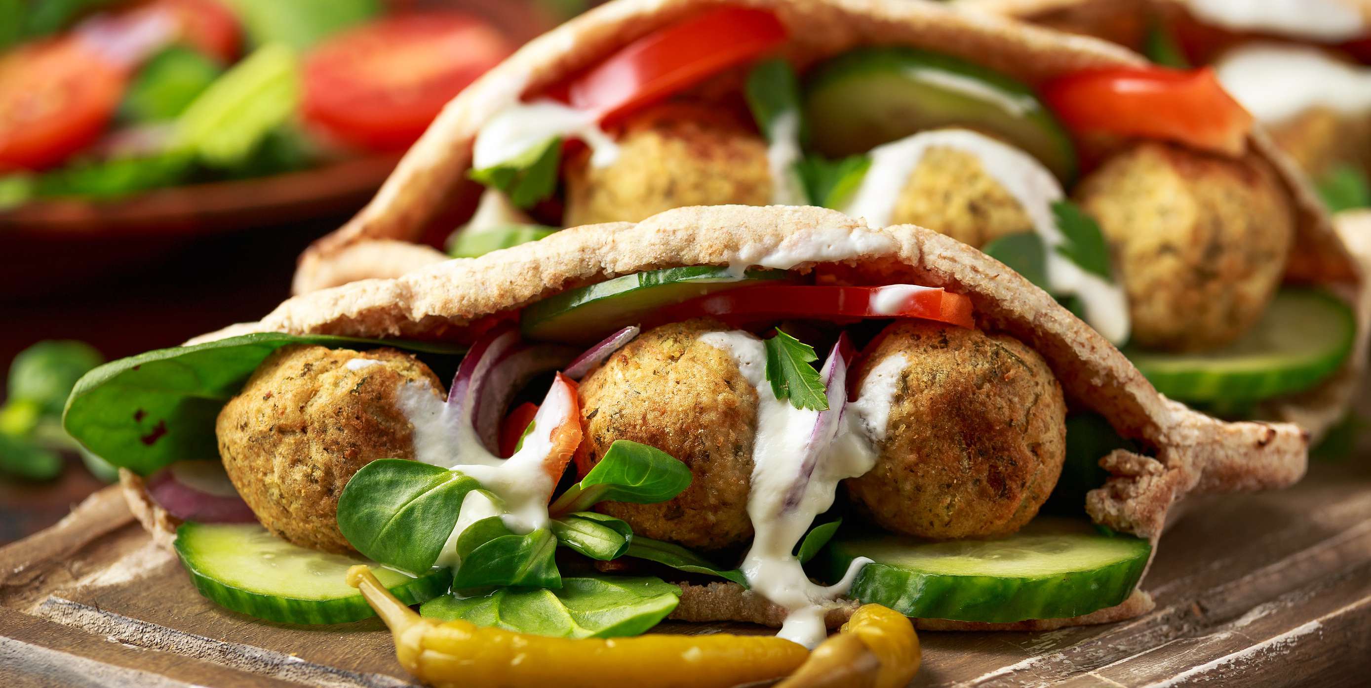 Warm Falafel Pitas