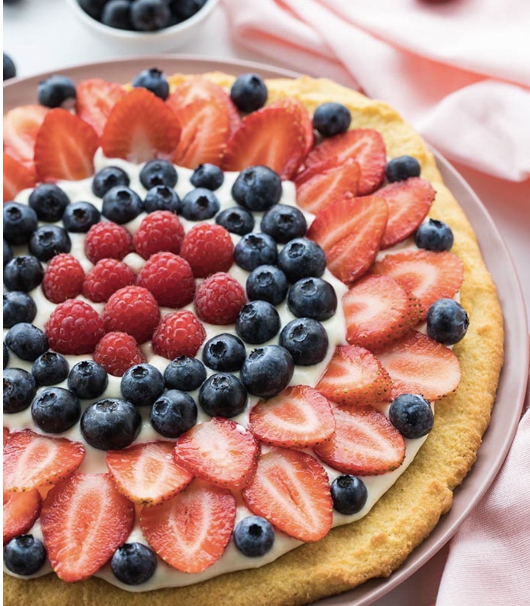 Keto Fruit Pizza with Cream Cheese Frosting