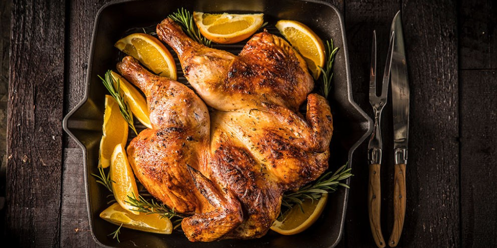 Whole Roasted Orange and Rosemary Chicken