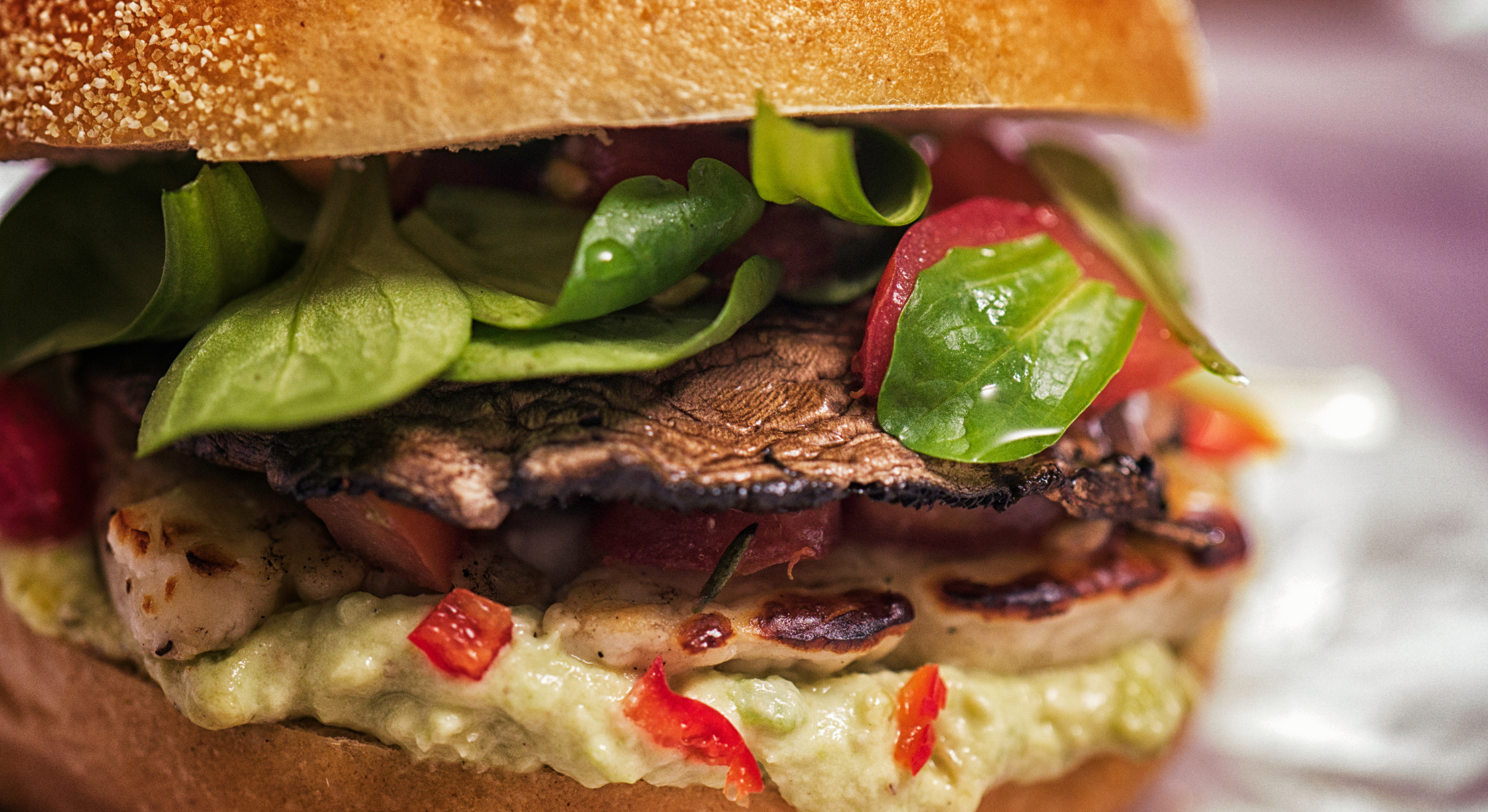 Grilled Portobello Burger & Salad