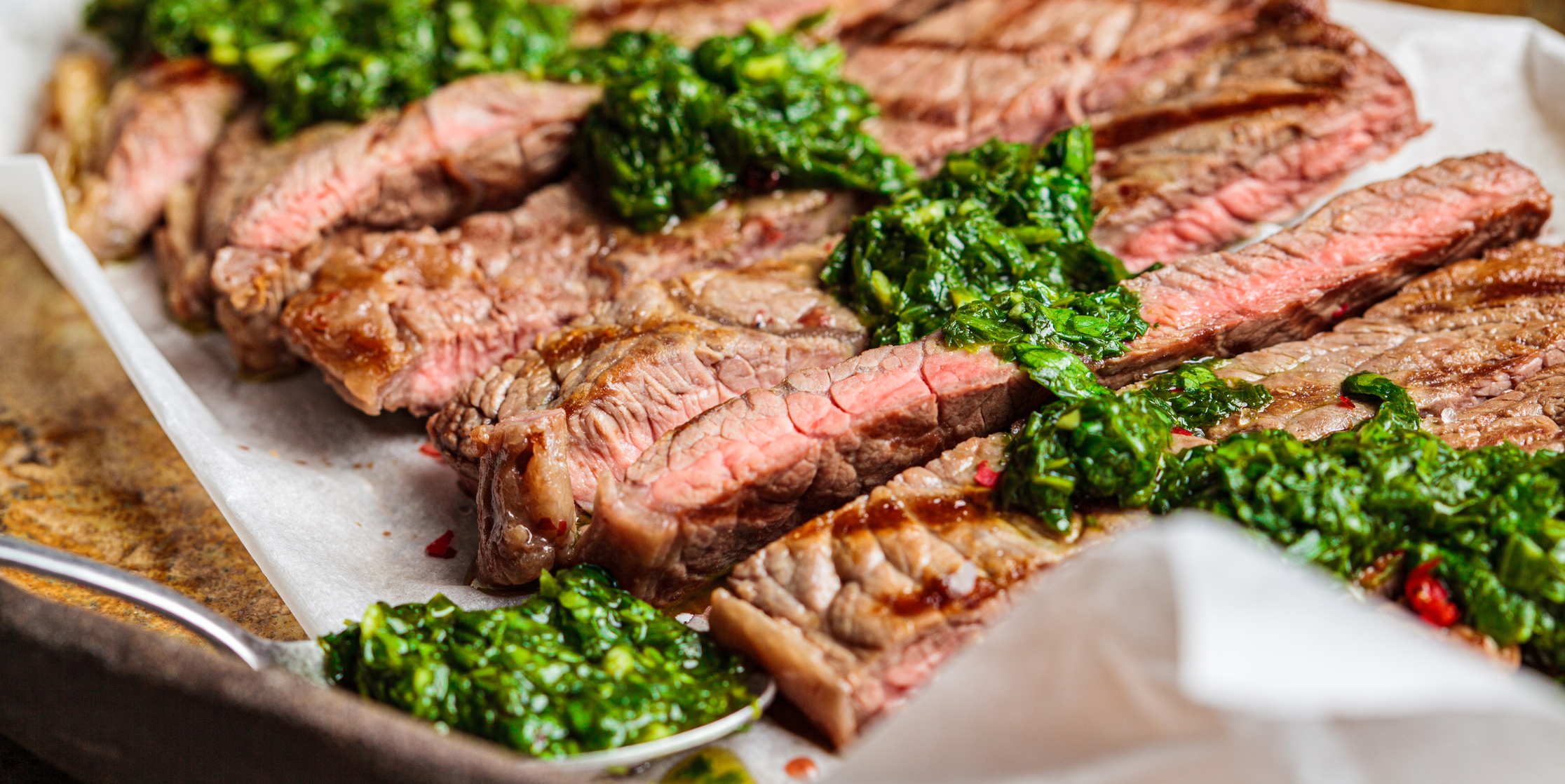 Grilled Steak with Chimichurri Sauce