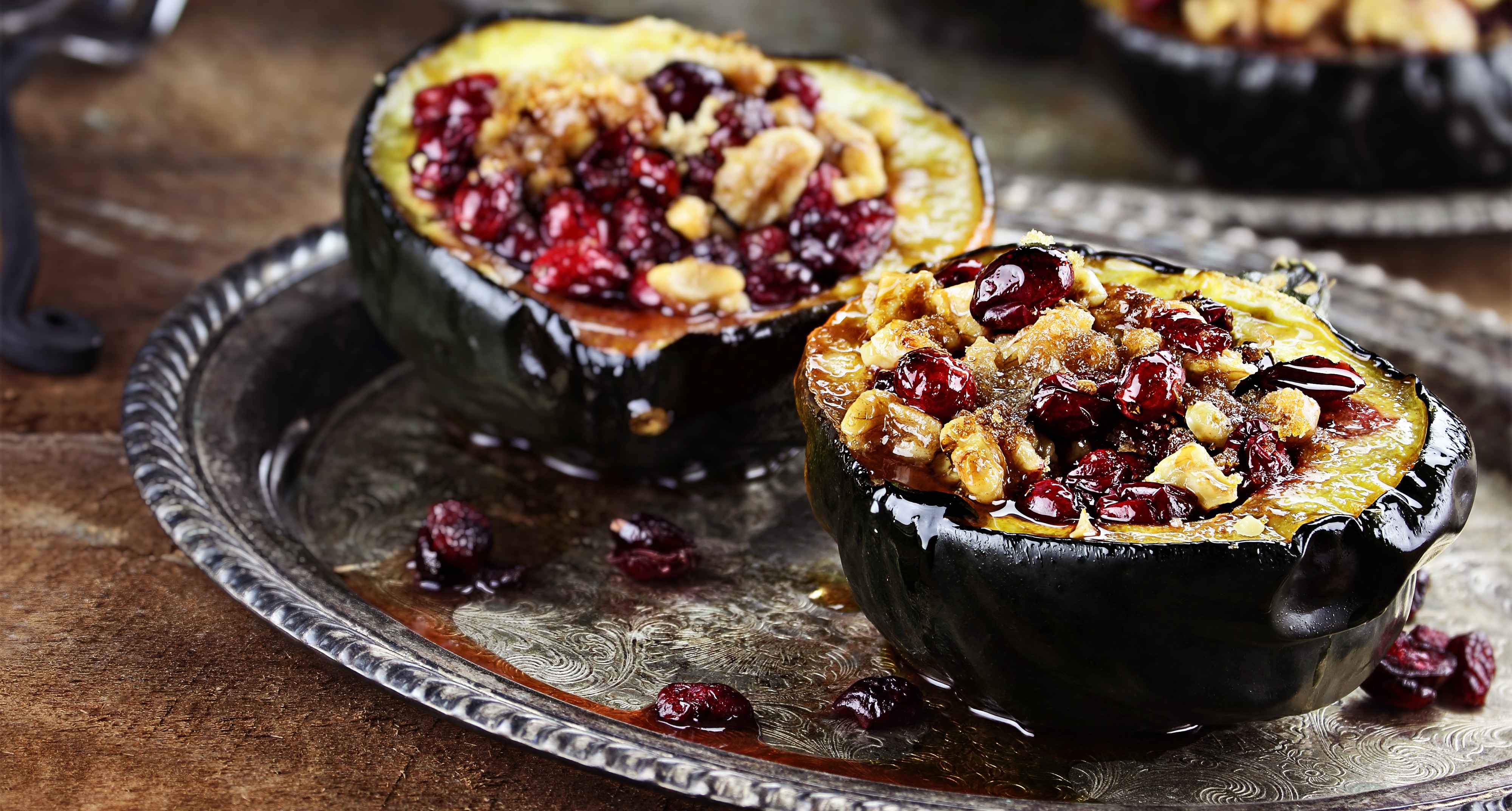 Roasted Acorn Squash Stuffed with Wild Rice Salad