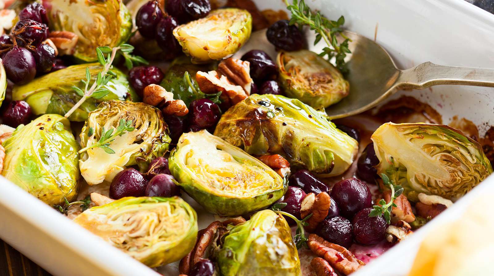 Balsamic Roasted Brussels Sprouts and Grapes