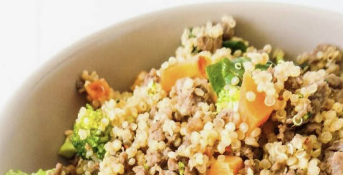Healthy Ground Beef And Broccoli Fried Quinoa