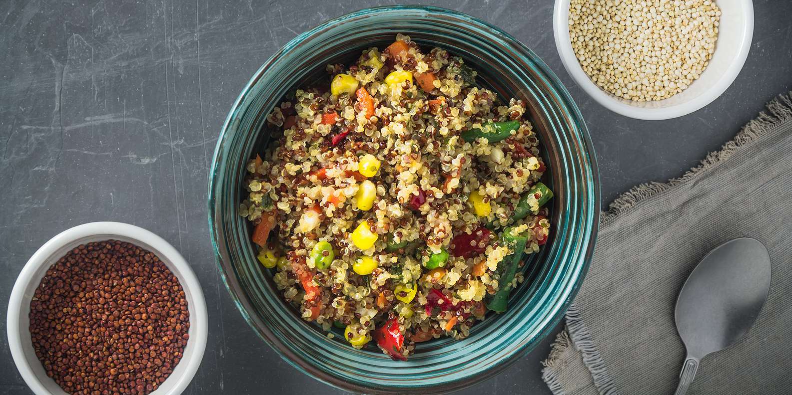Red Quinoa Pilaf with Kale and Corn
