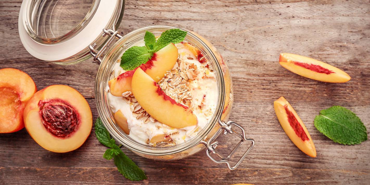 Kefir Peach Overnight Oats