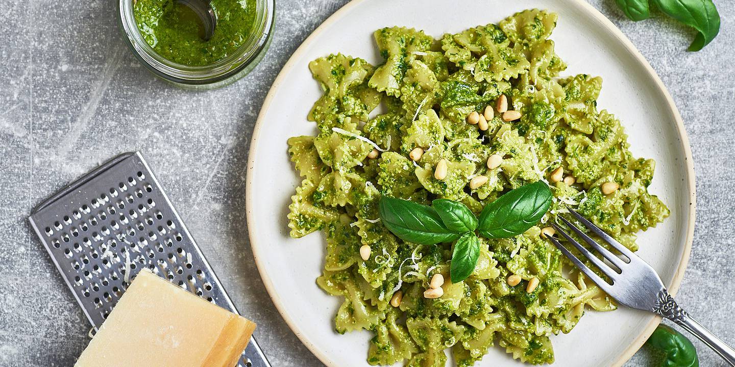 Basil-Spinach Pesto with Gluten-Free Pasta