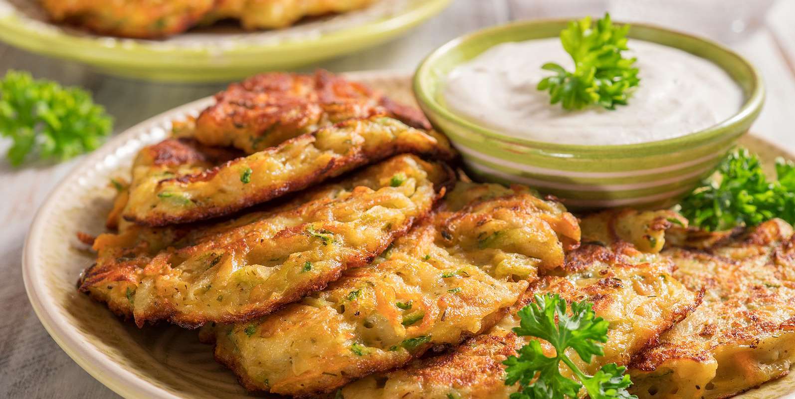 Spiced Carrot Fritters with Cilantro Lime Yogurt