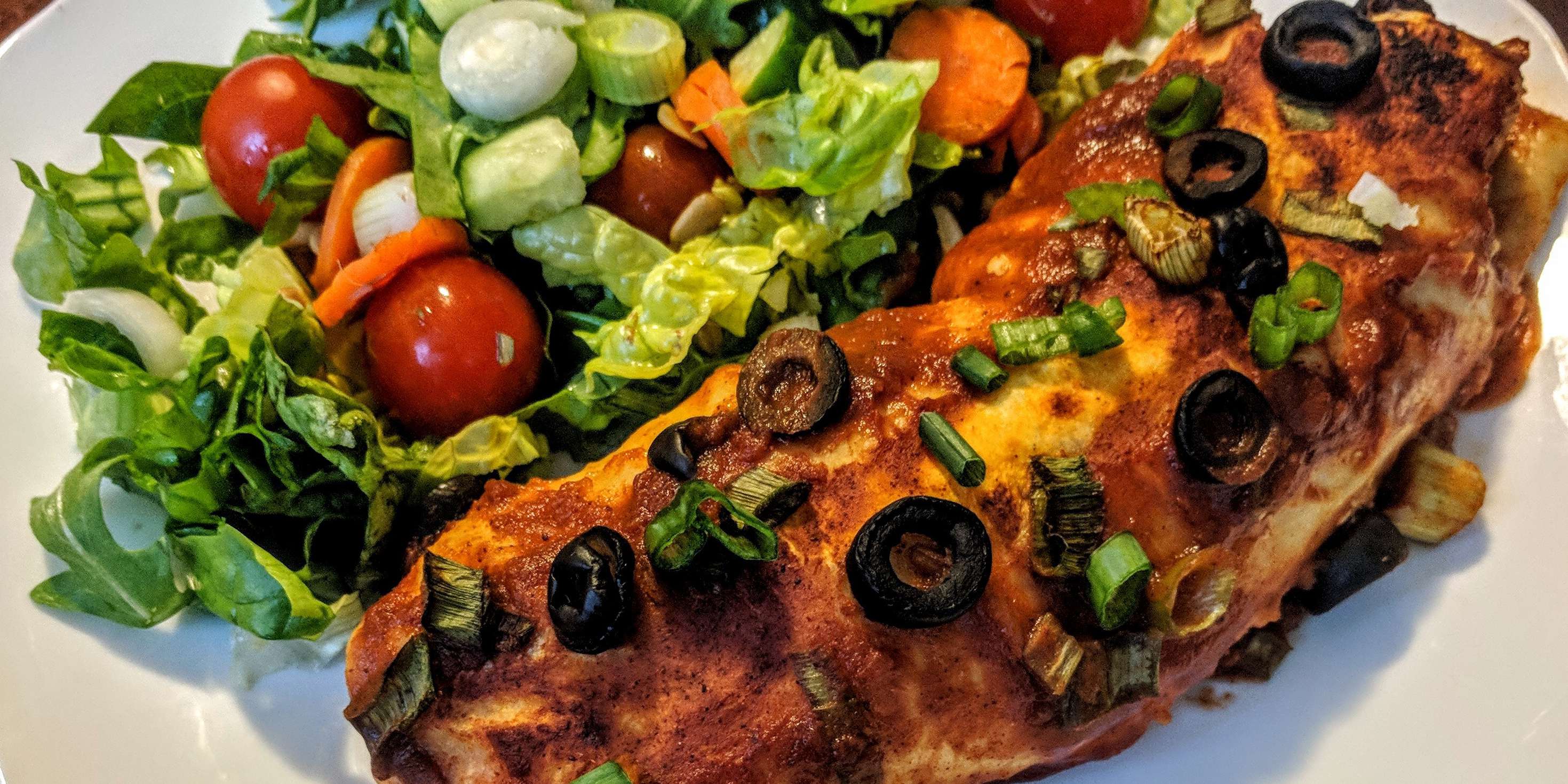 Ch-easy Corn & Zucchini Enchiladas